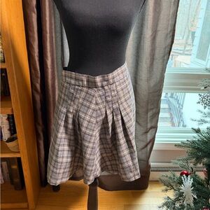 Garage Gray and White Checkered Mini Skirt
